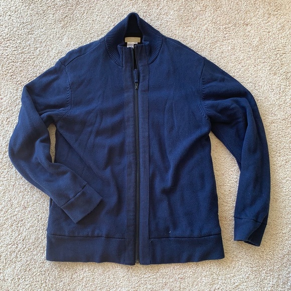 The Territory Ahead Other - Navy blue fleece lined sweater, zip up